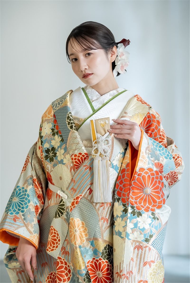 菊花青海紋(水色) 