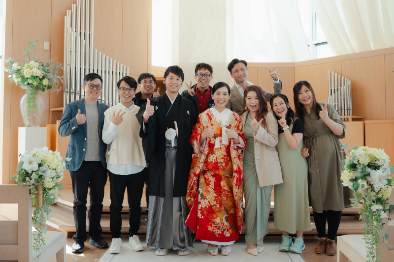 結びは皆さんで写真撮影！
