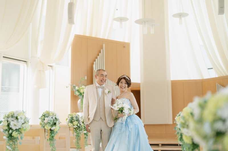 笑顔が絶えない新郎新婦様