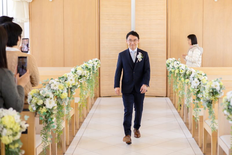 皆様との撮影スタート!新郎様のご入場!