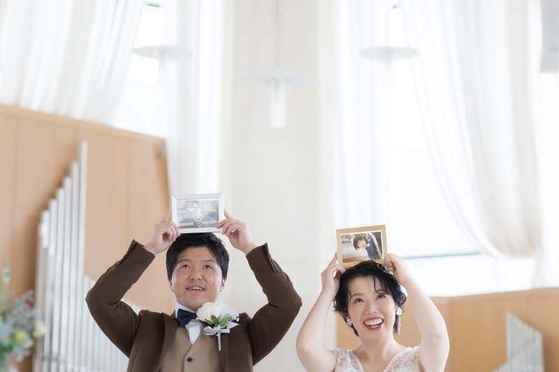 昔のお写真と一緒に撮影♪