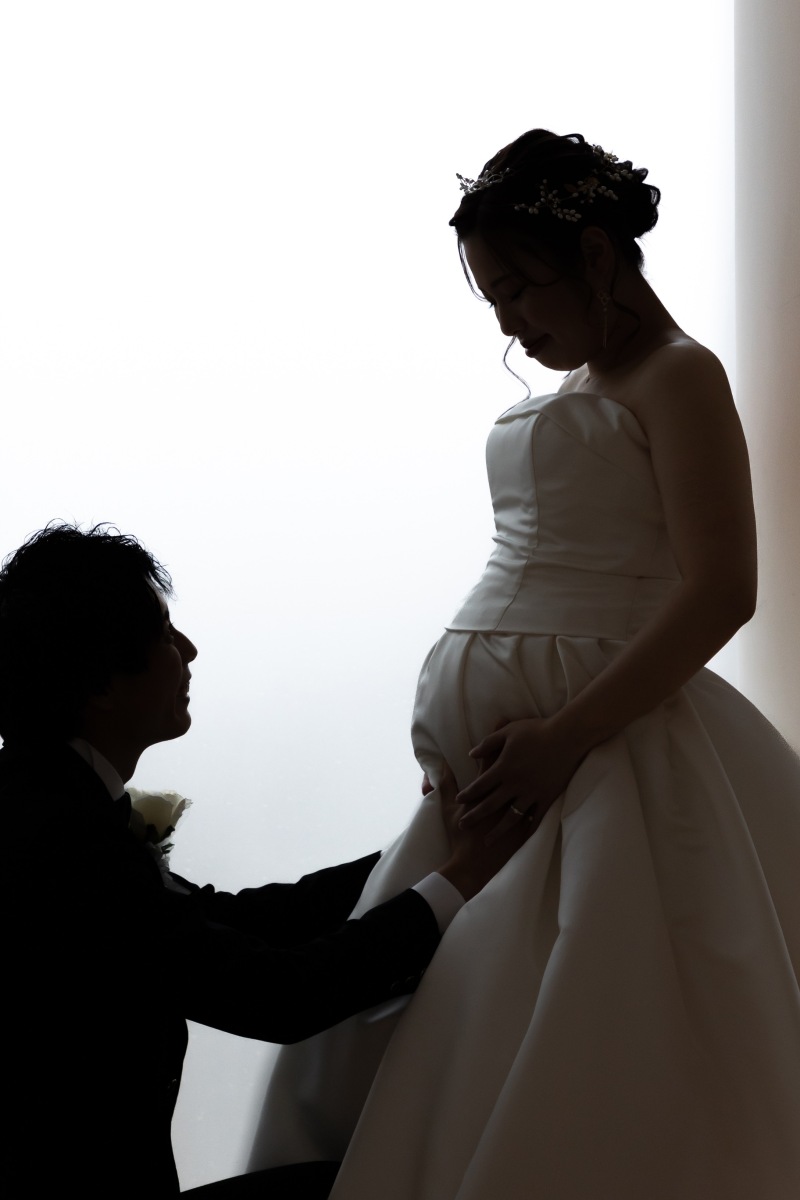 シルエット撮影でよりお腹を強調した一枚です!