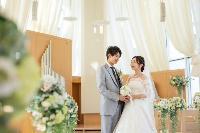 お二人見つめあってのセレモニー