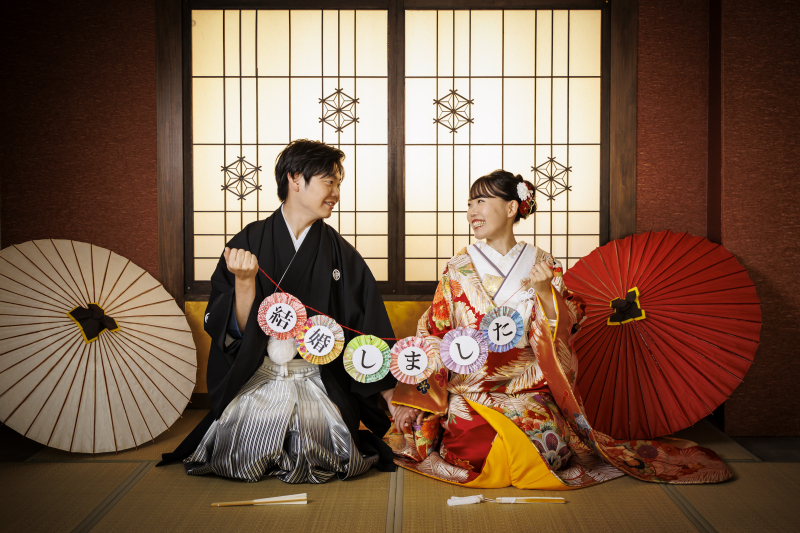 和装スタジオで撮影開始