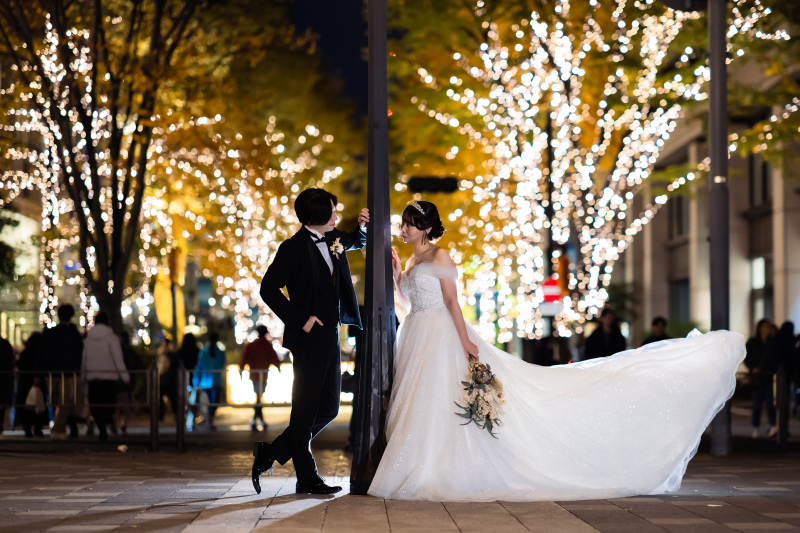 ★幻想的なイルミネーションと歴史的な東京駅で叶える洋装ロケーション撮影