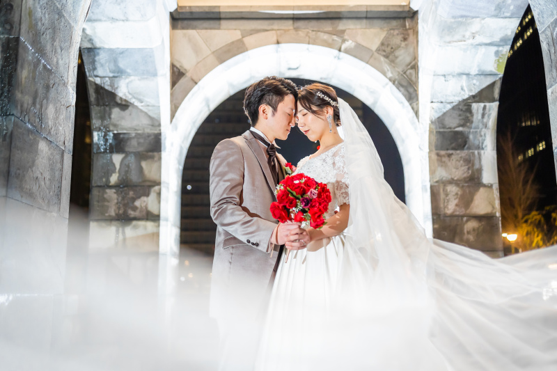 ベールで幻想的に