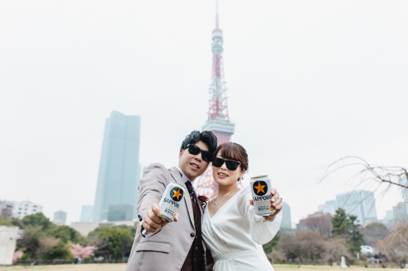 タワーと決めポーズ!