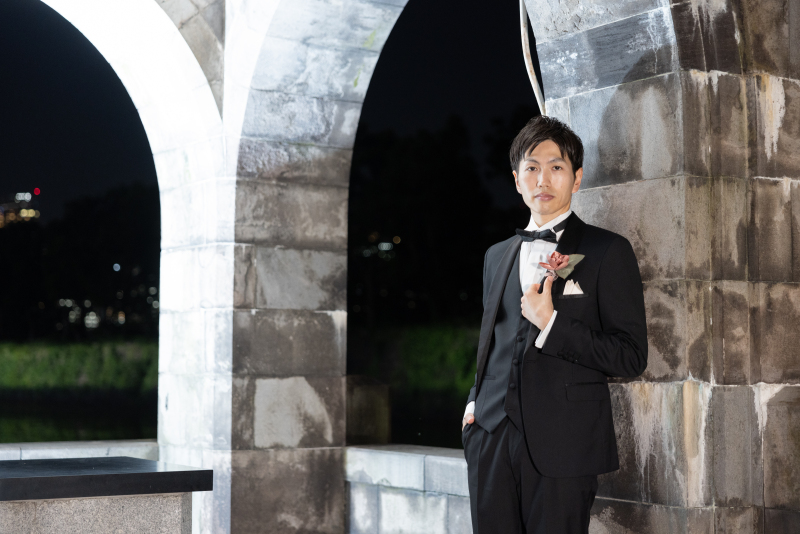 新郎様もソロカットに挑戦!