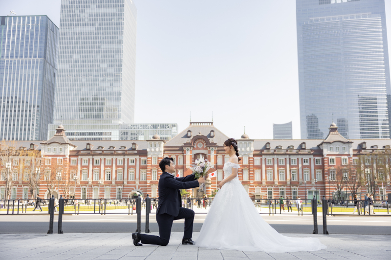 跪いてのプロポーズショット