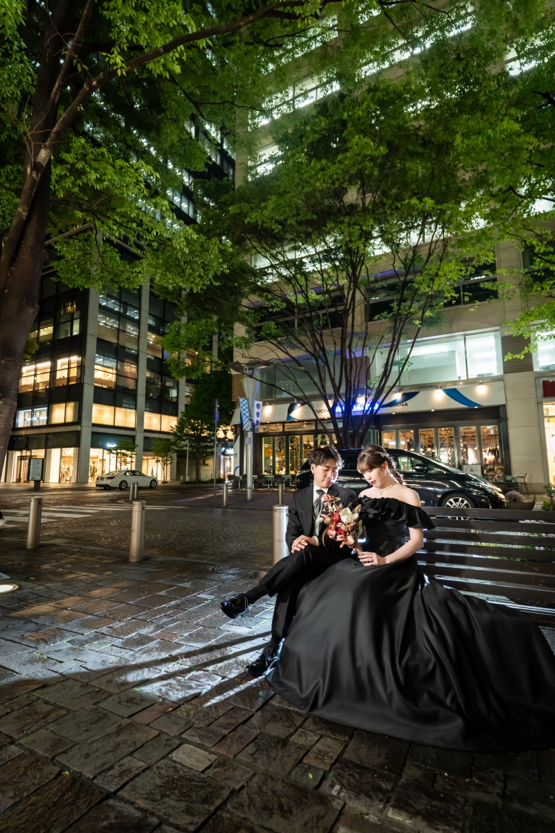 並木に寄り添う夜のひととき