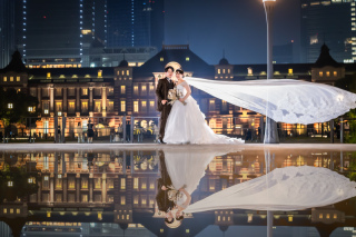 リフレクションショットが美しい♡東京駅ロケーション撮影