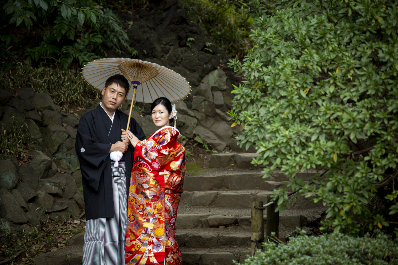 和傘を使用してのポージング♪