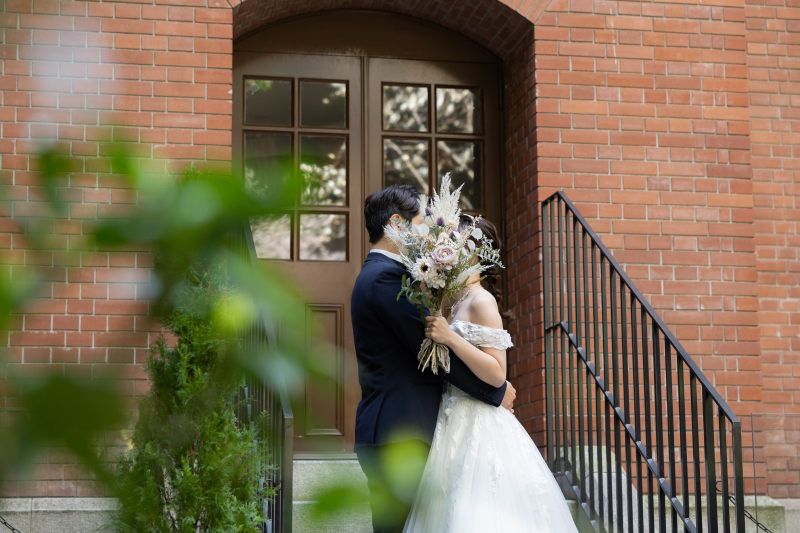 ブーケを利用してのショット♪