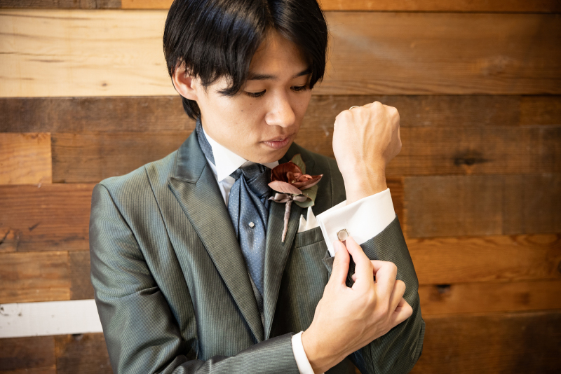 新郎様もカフスをつけて!