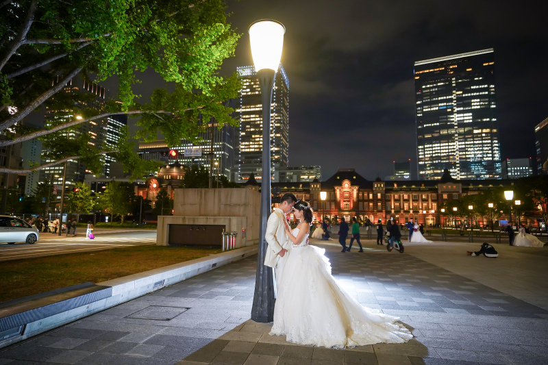 東京の夜の屋外撮影
