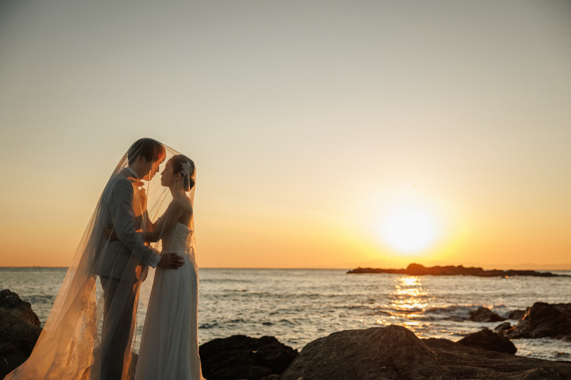 夕日の中でふたりでいちゃいちゃ♡