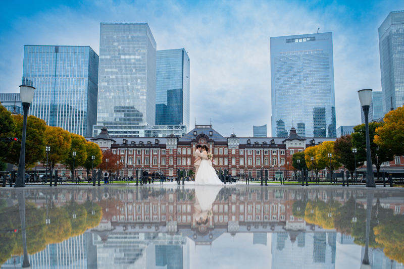 東京駅・丸の内仲通りで叶える洋装ロケ+スタジオ前撮りプラン