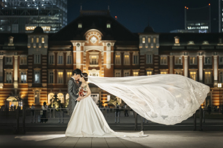 東京駅前でウェディングフォト♡お得な1ロケーション撮影で特別な瞬間を！