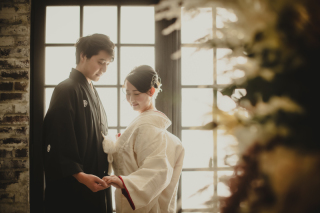 白無垢×ドライフラワー