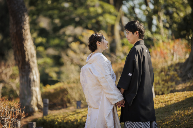 歴史ある庭園とスタジオ撮影の贅沢プラン。和装ロケで美しい一枚を