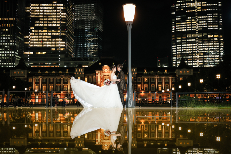 街灯を入れたリフレクション♪