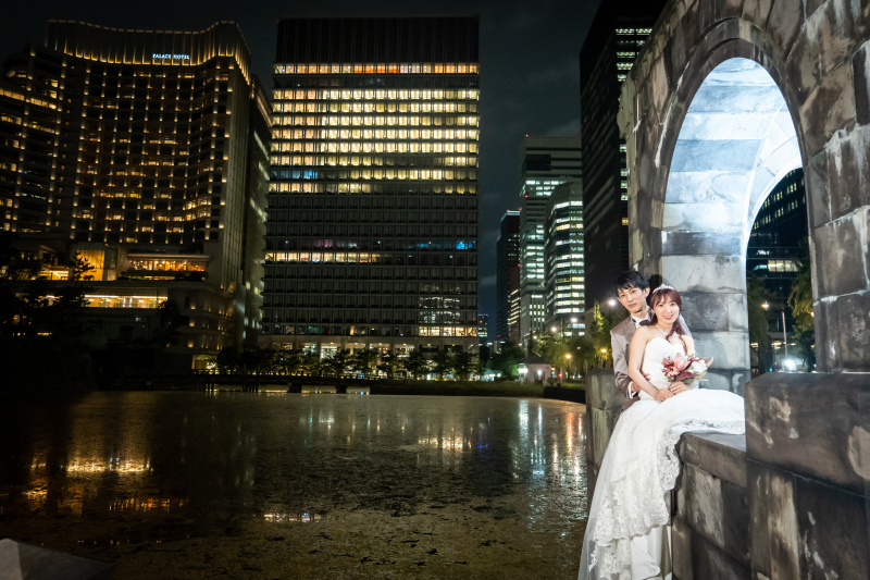 結びはお座りショットを