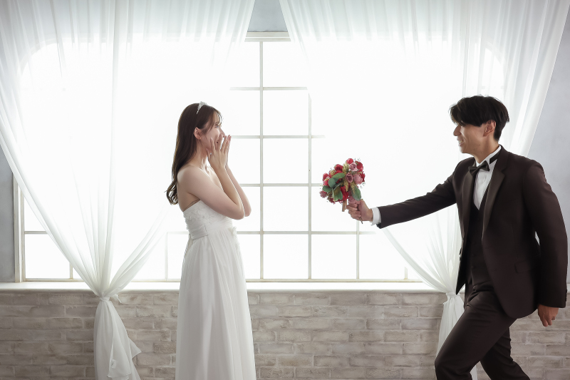 きゅん、差し出しブーケ