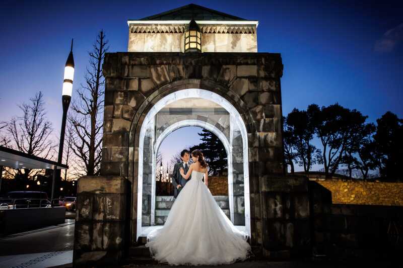 マジックアワーの時間帯で