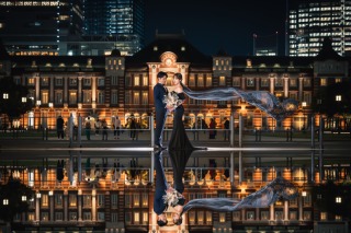 ブラックドレスが映える 夜ロケーション撮影