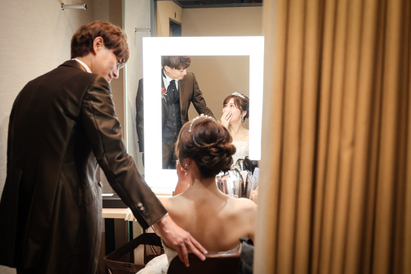 メイクアップした新婦様を目にして♡