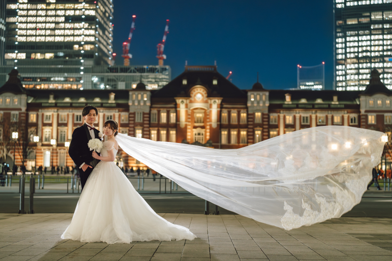 ロングベールをなびかせて