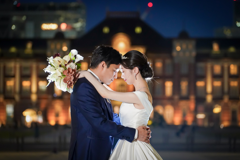 おでこをくっつけて