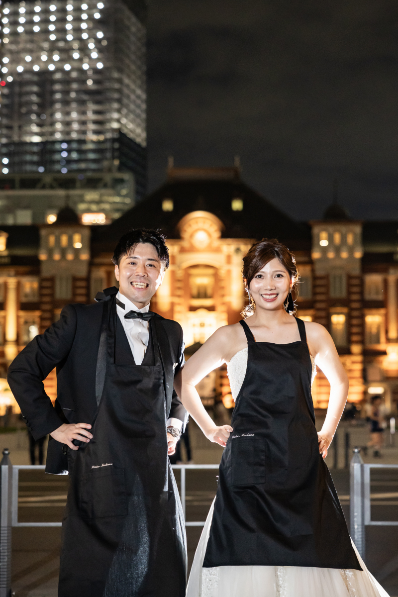 最後はエプロンで