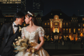 東京駅の灯とともに。ふたりが描く、夜景フォトウェディング