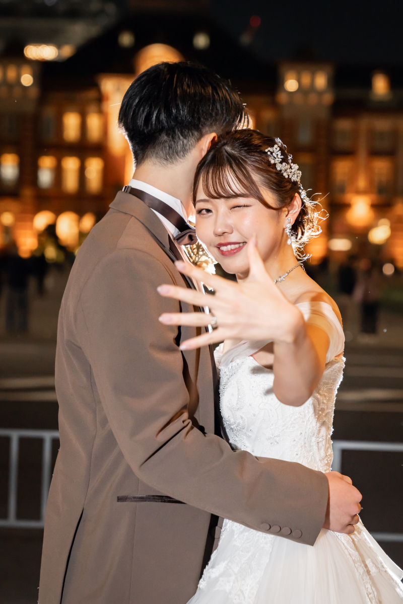 新郎の顔は見せたくないけど報告用に♡