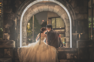 夜の街でロマンチックに♡洋装2ロケ＋スタジオで叶える幻想的前撮り