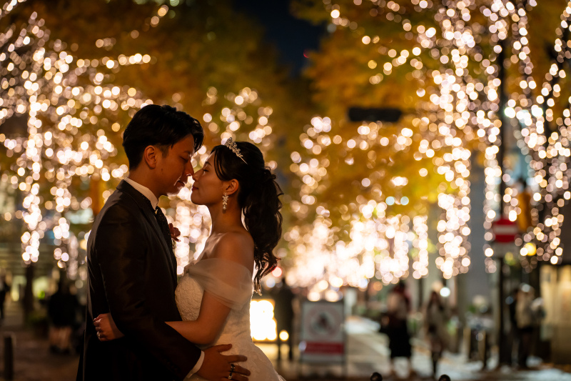 イルミネーションの中でふたりだけの世界