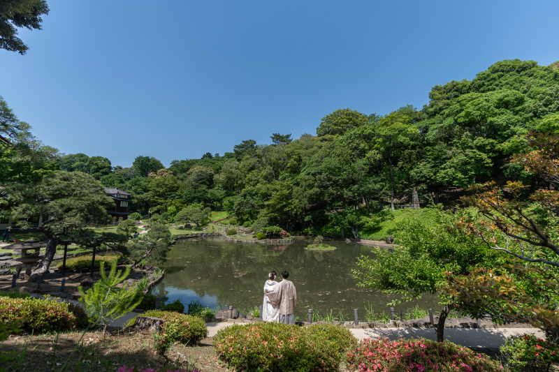 池を見下ろして寄り添うひととき