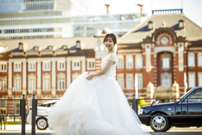 ふわっふわのドレスを生かして