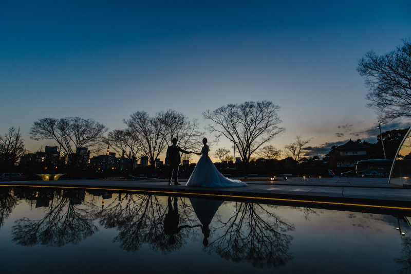 スタジオと和田蔵噴水公園と東京駅で夜の洋装撮影♫