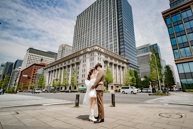 90日前予約でお得に!東京駅周辺を巡る洋装3ロケの前撮りプラン