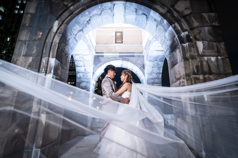 ロングベールを用いて…