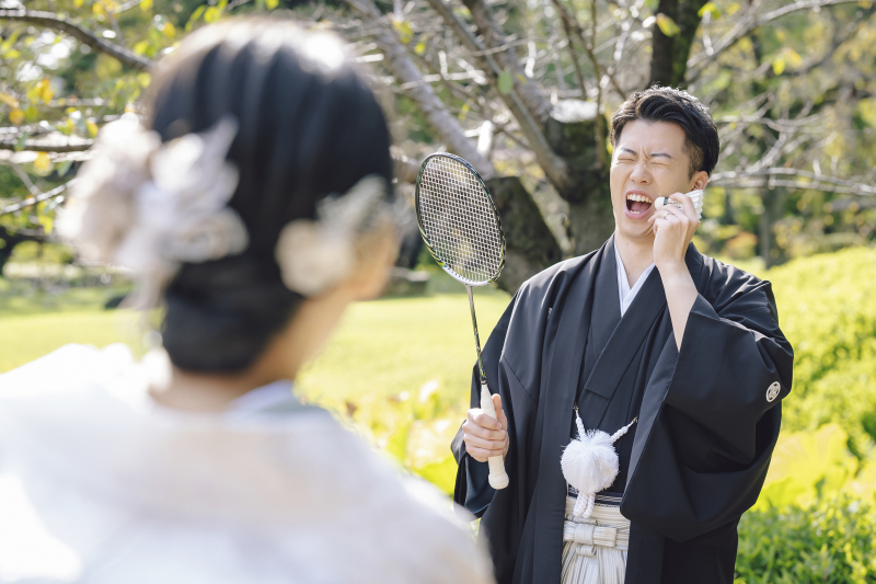 お茶目な新郎さん♡