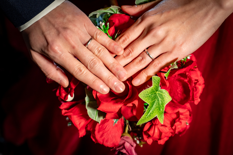 結びには指輪ショットを!