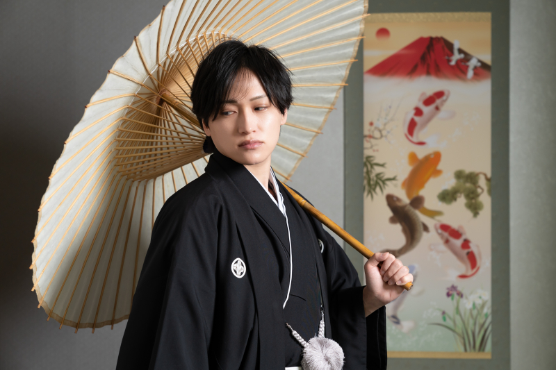 和傘男子!いい感じ!