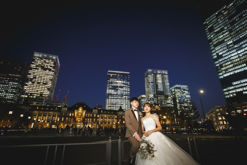問合せ急増中! スタジオ撮影付き洋装夜ロケーションプラン♪東京駅・和田倉門