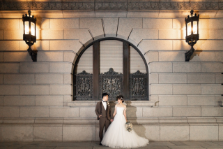 スタジオと東京駅と明治安田生命館のスタジオ付き2ロケーション撮影