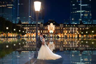 幻想的な東京の夜･:*+.洋装夜3ロケーションプランで前撮り