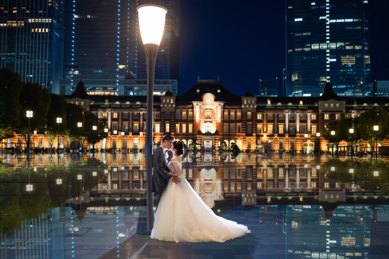 幻想的な東京の夜・:*+.洋装夜3ロケーションプランで前撮り
