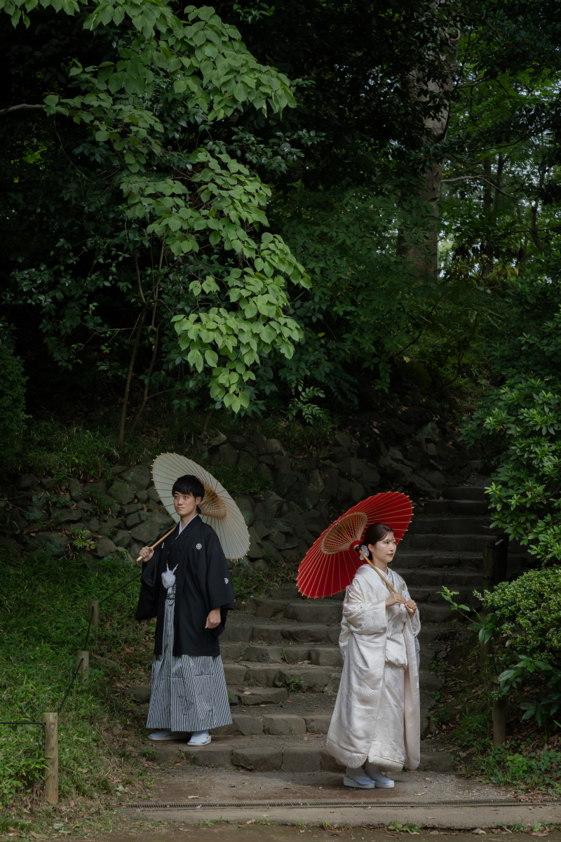 新緑の有栖川公園で撮影開始